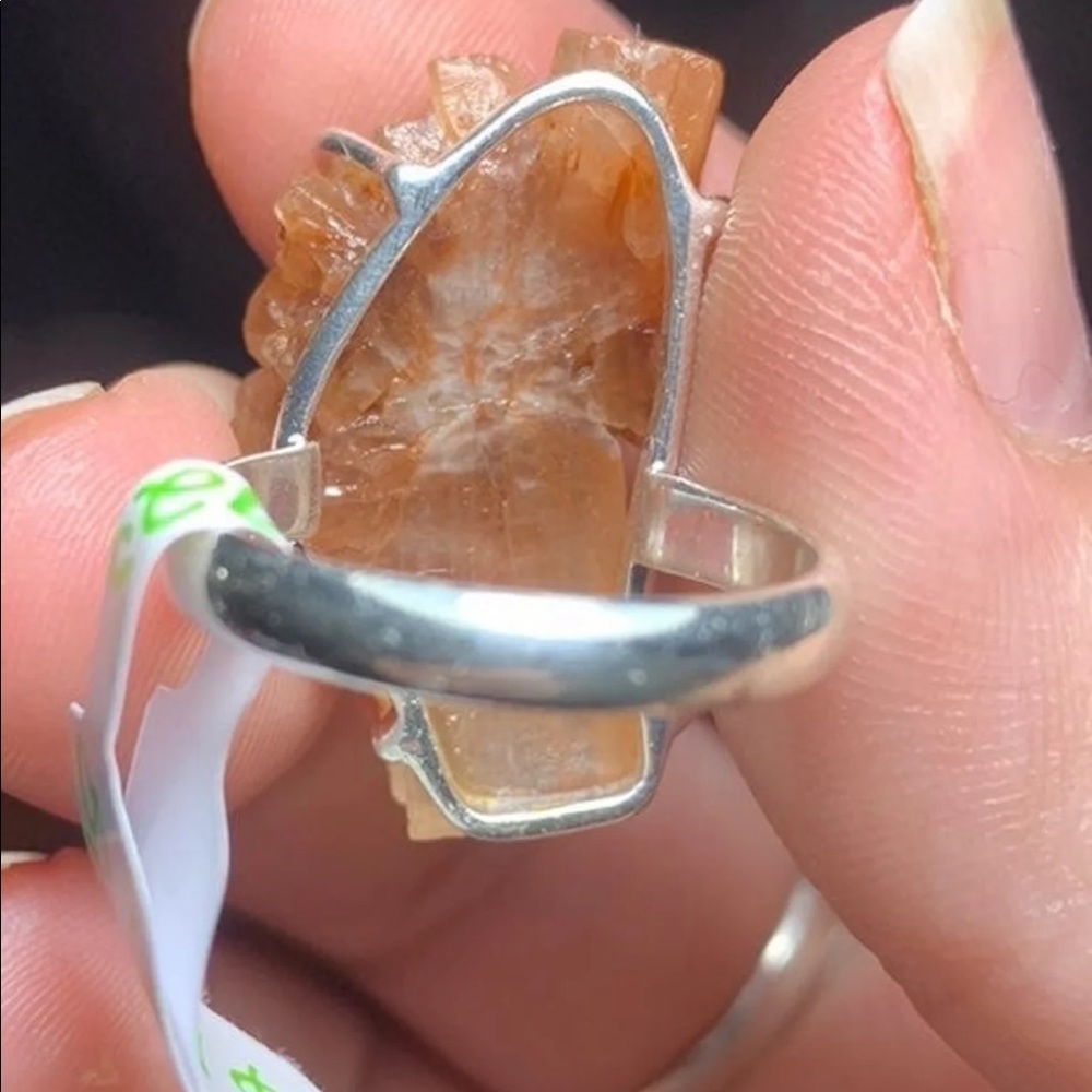 Solid Sterling Aragonite Star Ring - image 3